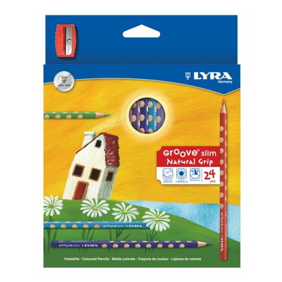 caja 24 lapices colores groove slim lyra