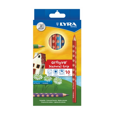 caja 10 lapices colores groove gruesos