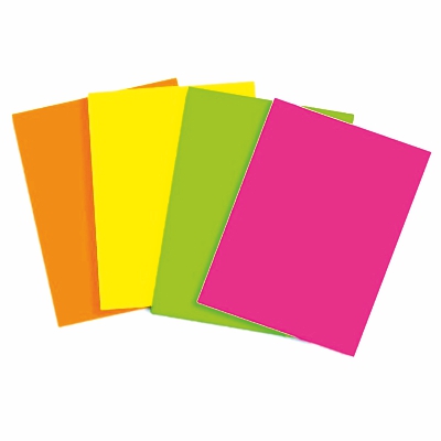 paquete 250 hojas 5 colores fluorescente