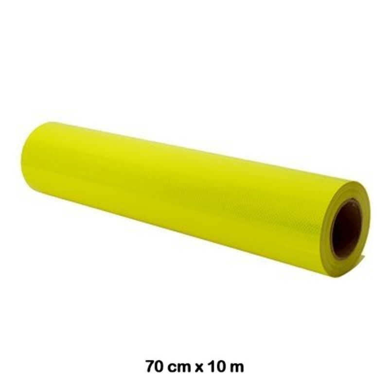 rollo 0.7x10m fluorescen amarillo 1 cara
