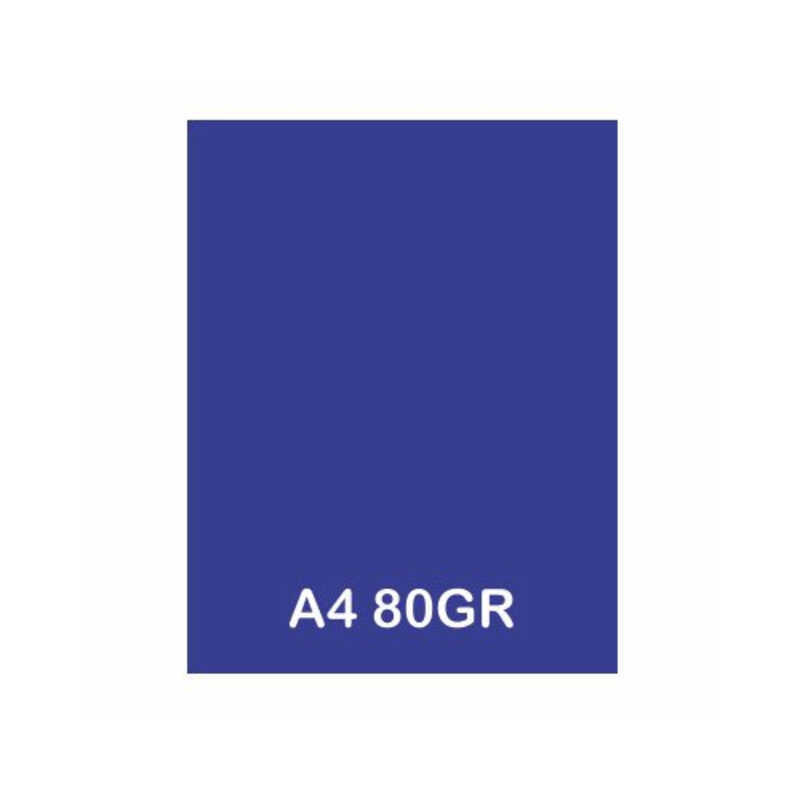 paquete 100h papel a4 80gr azul fuerte