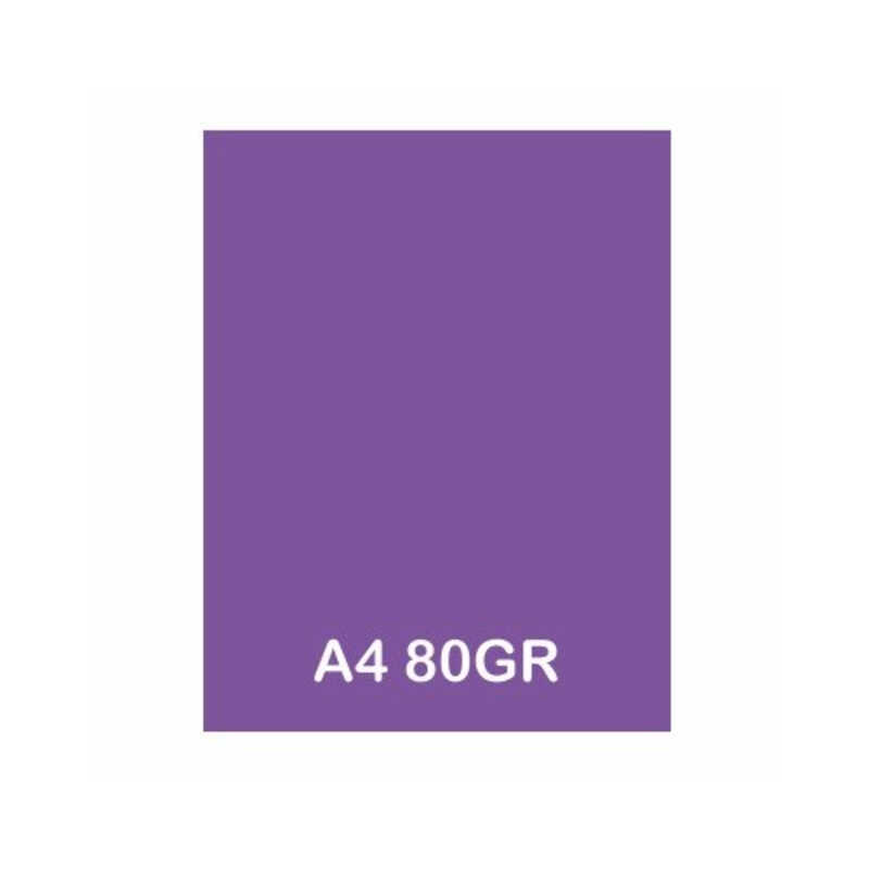 paquete 100h papel a4 80gr violeta