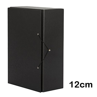 caja proyecto carton negro 12 cm.
