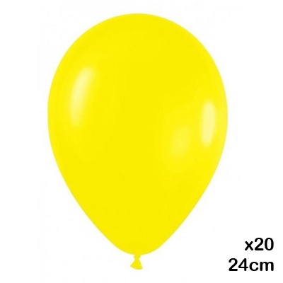 paquete 20 globos color amarillo