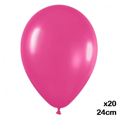 paquete 20 globos color fucsia