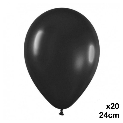 paquete 20 globos color negro