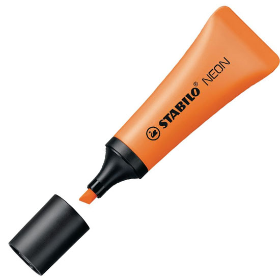 rotulador neon stabilo naranja
