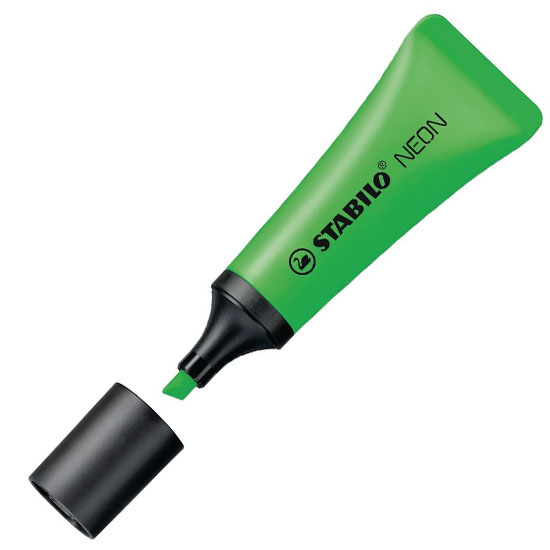 rotulador neon stabilo verde