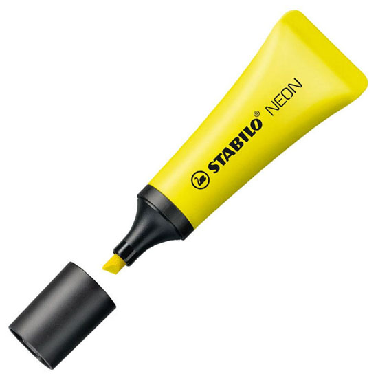 rotulador neon stabilo amarillo