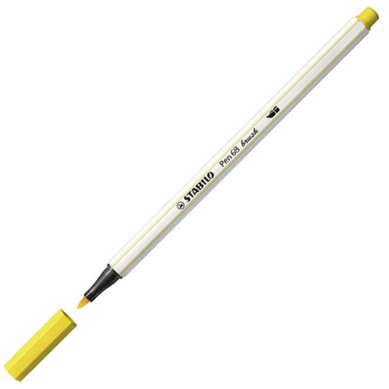 rotulador pen 68 brush stabilo amarillo