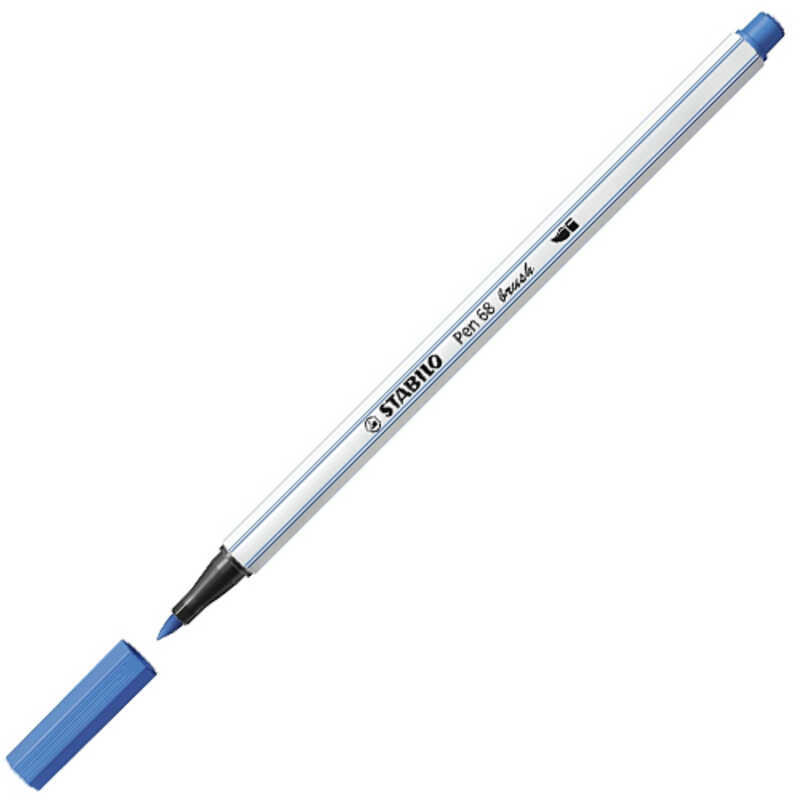 rotulador pen 68 brush stabilo azul