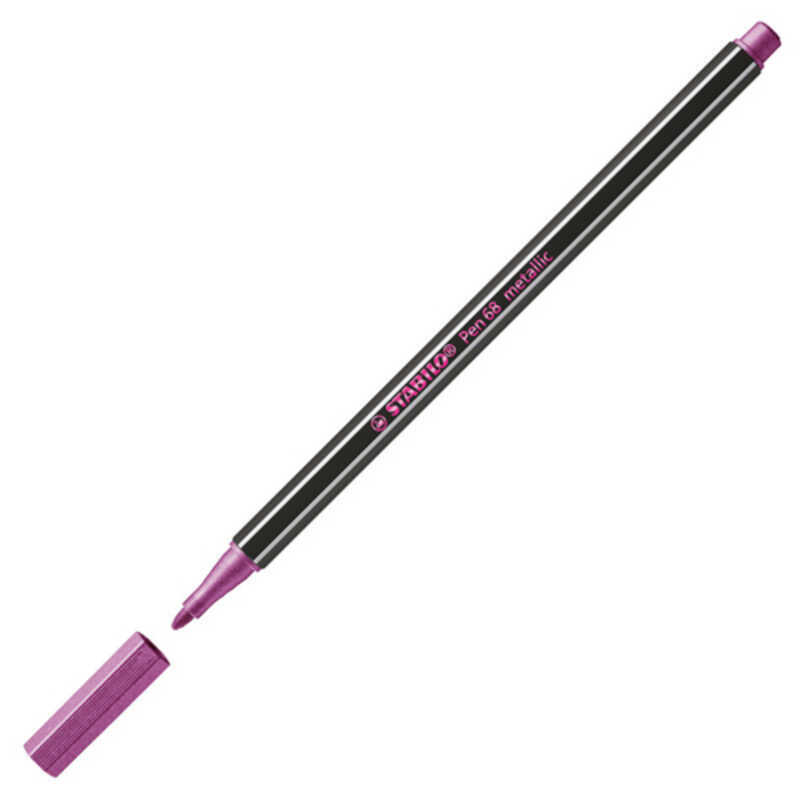 rotulador pen 68 stabilo rosa metalico