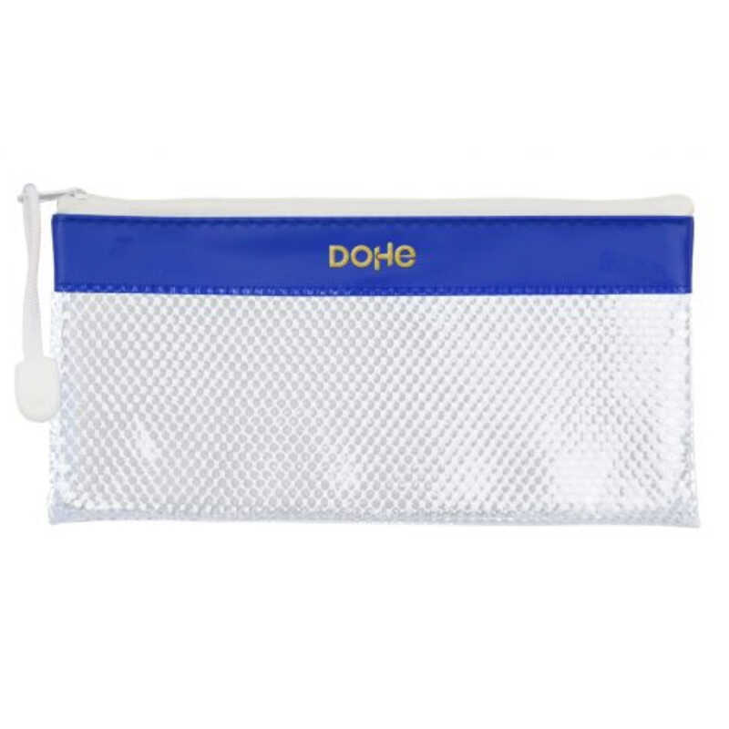 bolsa c/cremallera 11x22cm pvc transp/az