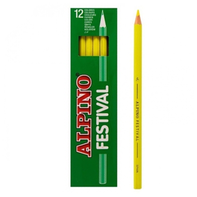 caixa 12 llapis alpino color groc