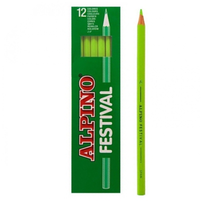 caixa 12 llapis verd clar alpino festiva