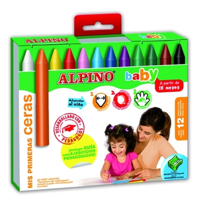 caja 12 ceras baby alpino