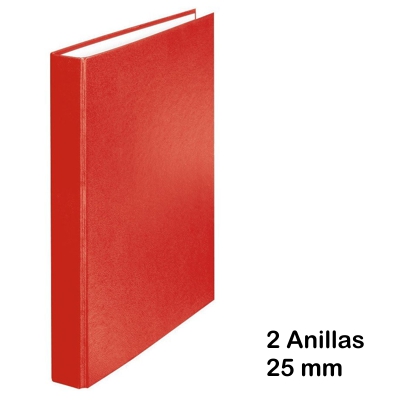 carpeta carton folio 2an. 25mm roja