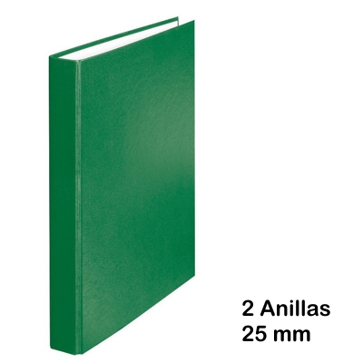carpeta carton folio 2an. 25mm verde