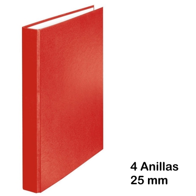 carpeta carton folio 4an. 25mm roja