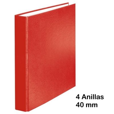 carpeta carton folio 4an. 40mm roja