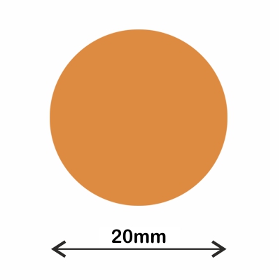 rollo gomets redondo 20mm kraft