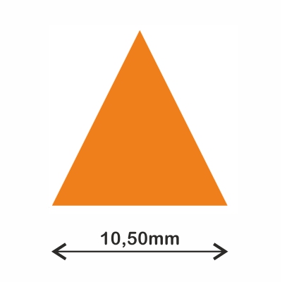 rollo gomets triangulo 10.5mm naranja