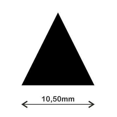rollo gomets triangulo 10.5mm negro