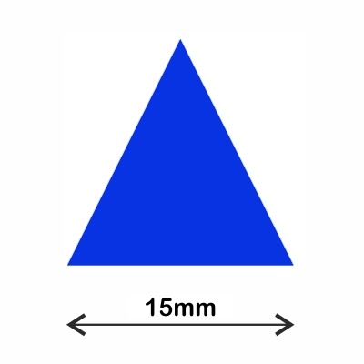 rollo gomets triangulo 15mm azul