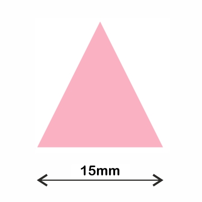 rollo gomets triangulo 15mm rosa