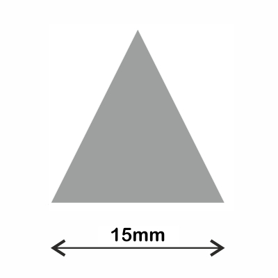rollo gomets triangulo 15mm gris