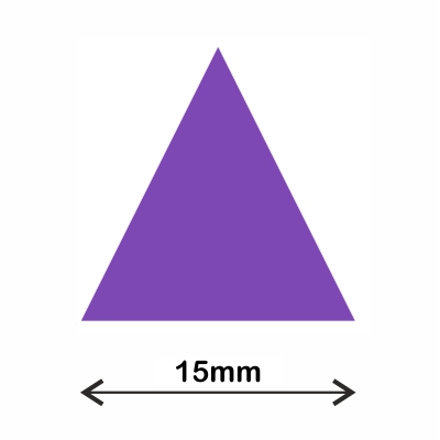 rollo gomets triangulo 15mm violeta