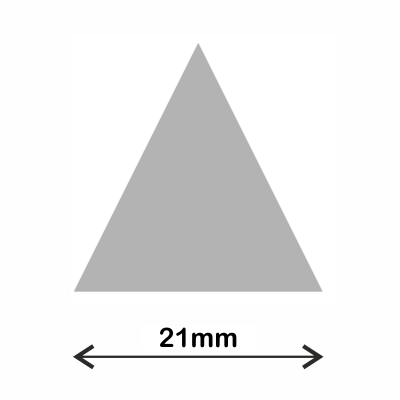 rollo gomets triangulo 21mm gris