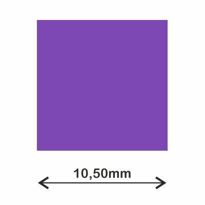 rollo gomets cuadrado 10.5mm violeta