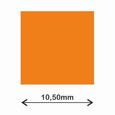 rollo gomets cuadrado 10.5mm naranja