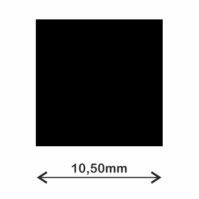 rollo gomets cuadrado 10.5mm negro