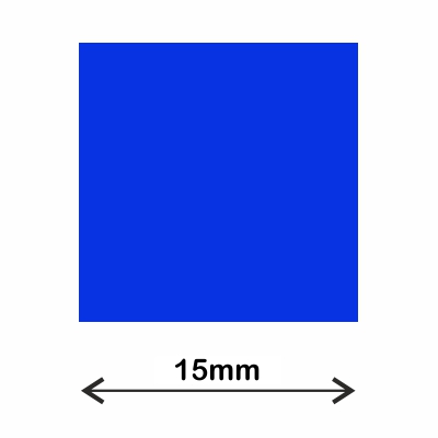 rollo gomets cuadrado 15mm azul