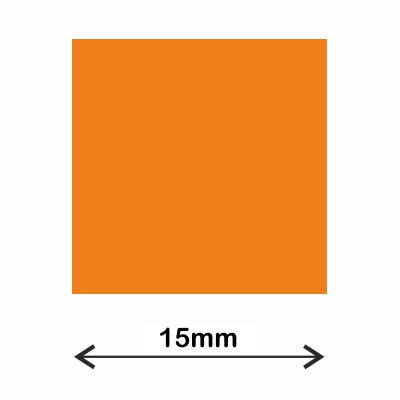 rollo gomets cuadrado 15mm naranja
