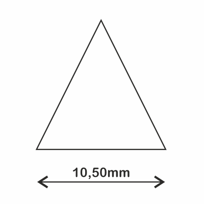 rollo gomets triangulo 10.5mm blanco