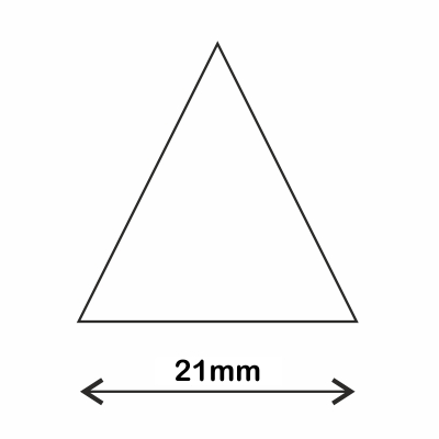 rollo gomets triangulo 21mm blanco