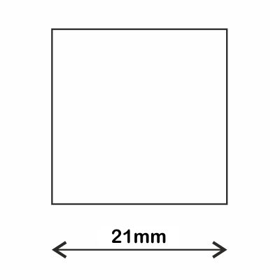 rollo gomets cuadrado 21mm blanco
