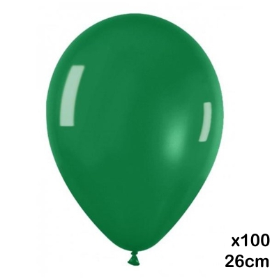paquete 100 globos 26cm. verde