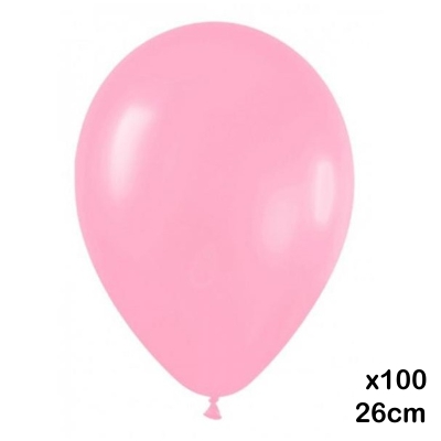 paquete 100 globos 26cm. rosa