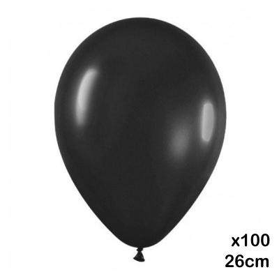 paquete 100 globos 26cm. negro