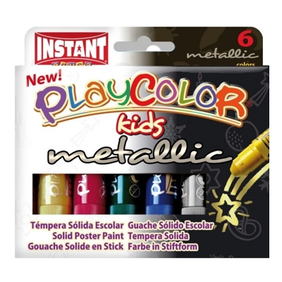 caja 6 tempera playcolor 10gr metalizado
