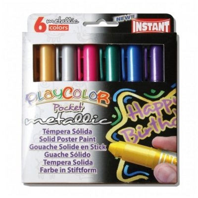 caja 6 tempera playcolor 5gr metalizados