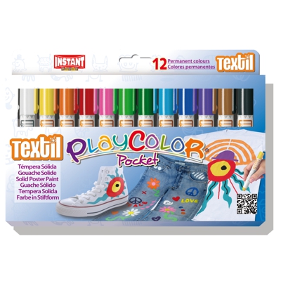 caja 12 playcolor textil 5gr. colores