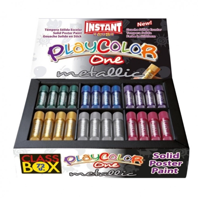 caja 72 tempera playcolor 10gr metalizad