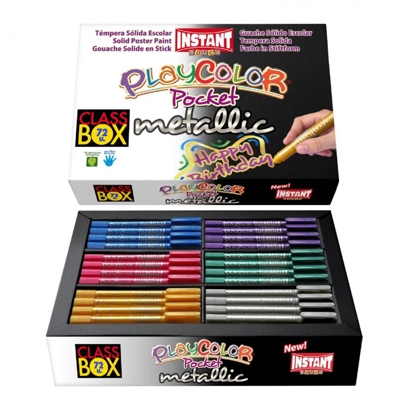 caja 72 temperes playcolor 5gr metalizad