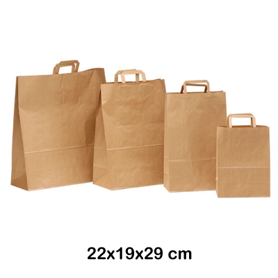 bolsa papel con asa kraft 22+12x29cm