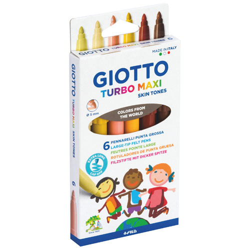 caja 6 rotuladores p/gruesa tonos piel